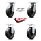 Service Caster 8 Inch Polyolefin Caster Set with Roller Bearing 2 Swivel Lock and 2 Rigid SCC SCC-35S820-POR-BSL-2-R-2 - alternate 1